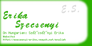 erika szecsenyi business card